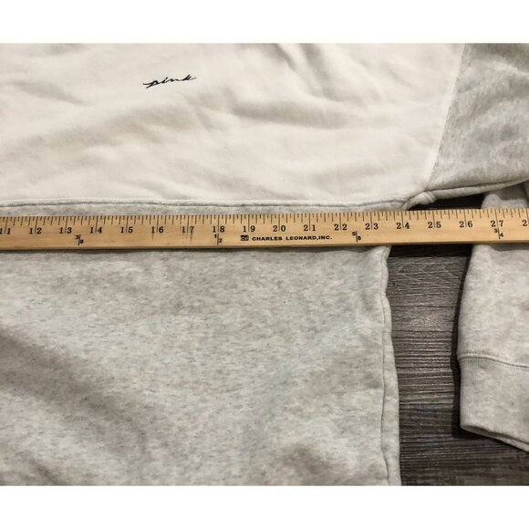 Victoria's Secret PINK Womens Large Gray & White Crewneck Sweatshirt - Picture 4 of 5